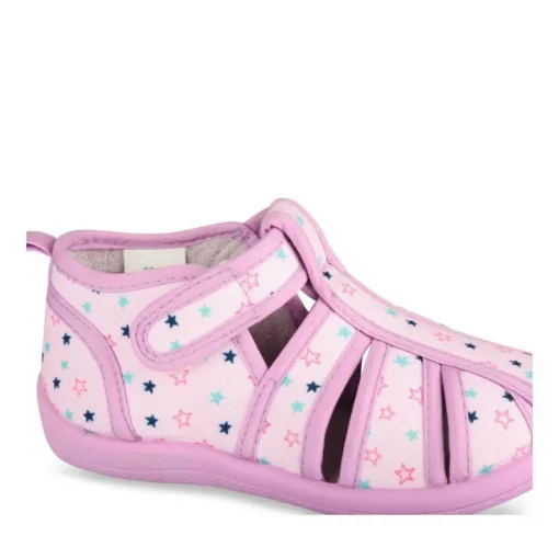Chaussons VIOLET Fille Motif Etoiles Scratch
