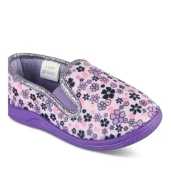 Chaussons VIOLET Fille Motif Fleuri A Enfiler