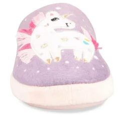 Chaussons VIOLET Fille Motif Licorne A Enfiler