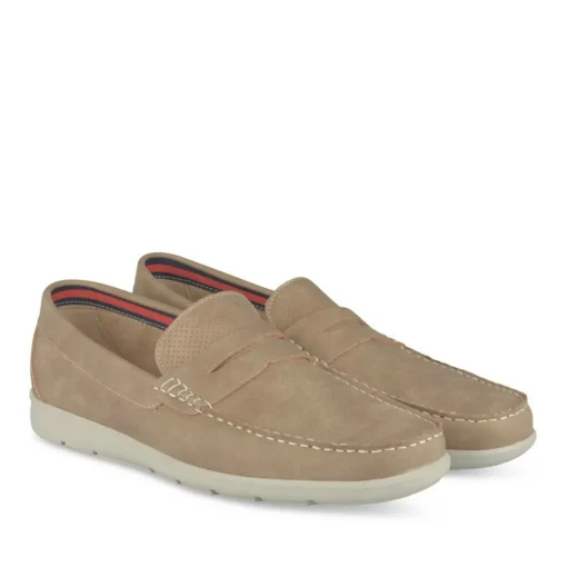 Chaussures Bateau BEIGE Homme Motif Uni A Enfiler