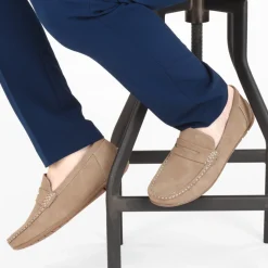 Chaussures Bateau BEIGE Homme Motif Uni A Enfiler