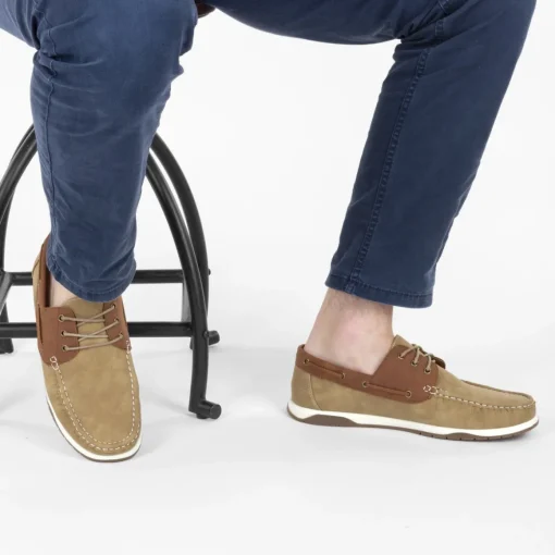 Chaussures Bateau BEIGE Homme Motif Uni Lacets