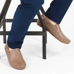 Chaussures Bateau BEIGE Homme Motif Uni A Enfiler