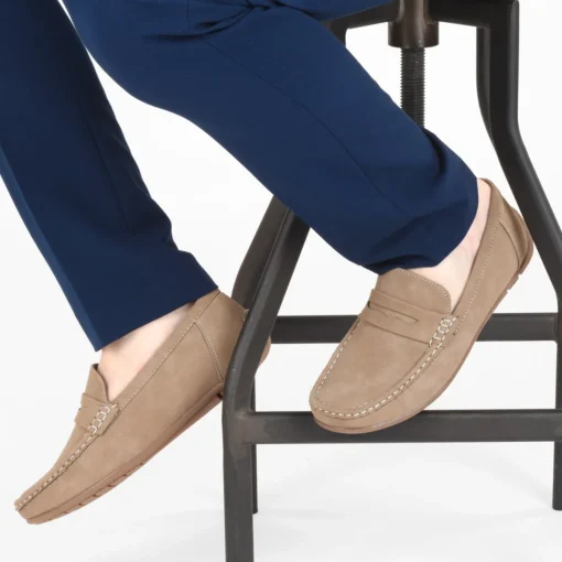 Chaussures Bateau BEIGE Homme Motif Uni A Enfiler