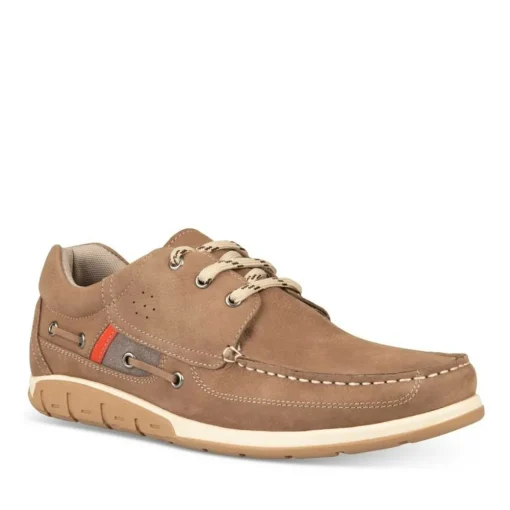 Chaussures Bateau BEIGE Homme CUIR Motif Uni Lacets