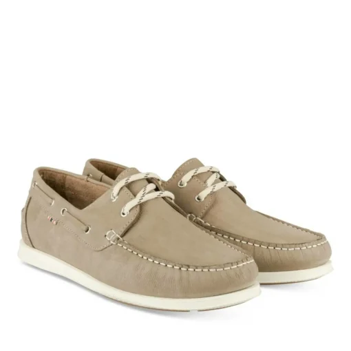 Chaussures Bateau BEIGE Homme CUIR Motif Uni Lacets