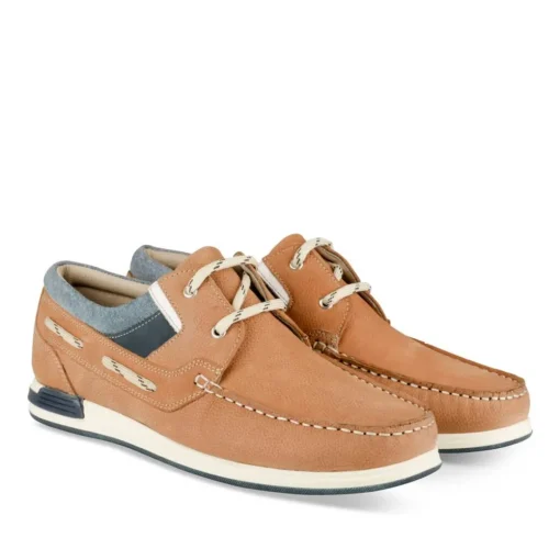 Chaussures Bateau COGNAC Homme CUIR Motif Uni Lacets