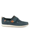 Chaussures Bateau Confort MARINE Homme CUIR Motif Uni Scratch