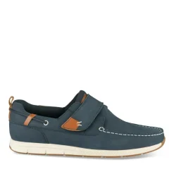 Chaussures Bateau Confort MARINE Homme CUIR Motif Uni Scratch