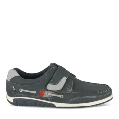 Chaussures Bateau Confort MARINE Homme CUIR Motif Uni Scratch