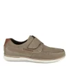 Chaussures Bateau Confort TAUPE Homme CUIR Motif Uni Scratch