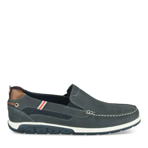 Chaussures Bateau Confort MARINE Homme CUIR Motif Uni A Enfiler