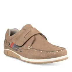 Chaussures Bateau Confort TAUPE Homme CUIR Scratch