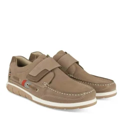 Chaussures Bateau Confort BEIGE Homme CUIR Motif Uni Scratch