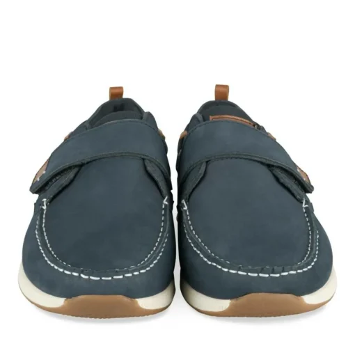 Chaussures Bateau Confort MARINE Homme CUIR Motif Uni Scratch