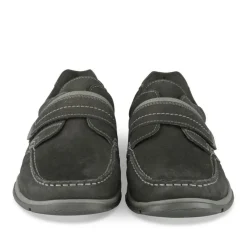Chaussures Bateau Confort NOIR Homme CUIR Motif Uni Scratch