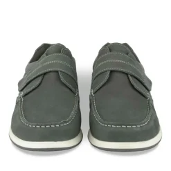 Chaussures Bateau Confort NOIR Homme CUIR Motif Uni Scratch