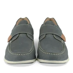 Chaussures Bateau Confort MARINE Homme CUIR Motif Uni Scratch