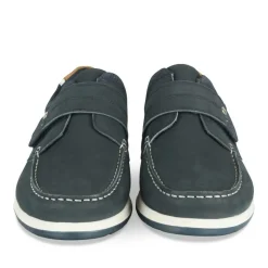 Chaussures Bateau Confort MARINE Homme CUIR Motif Uni Scratch