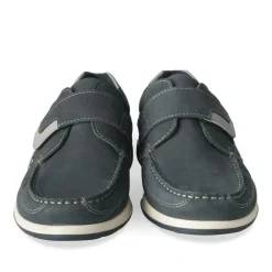 Chaussures Bateau Confort MARINE Homme CUIR Motif Uni Scratch