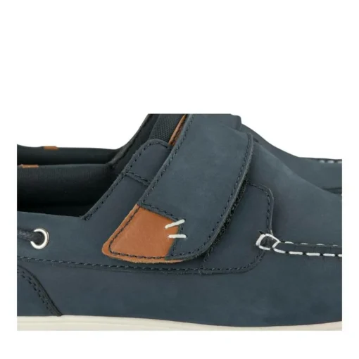 Chaussures Bateau Confort MARINE Homme CUIR Motif Uni Scratch