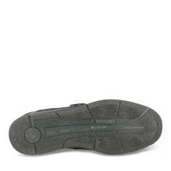 Chaussures Bateau Confort NOIR Homme CUIR Motif Uni Scratch