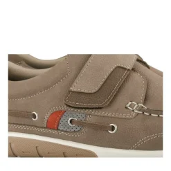 Chaussures Bateau Confort BEIGE Homme CUIR Motif Uni Scratch