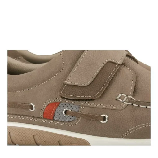 Chaussures Bateau Confort BEIGE Homme CUIR Motif Uni Scratch