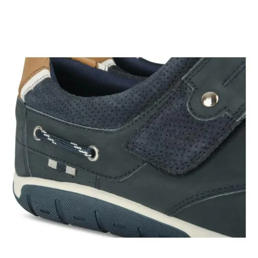 Chaussures Bateau Confort MARINE Homme CUIR Motif Uni Scratch