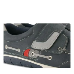 Chaussures Bateau Confort MARINE Homme CUIR Motif Uni Scratch