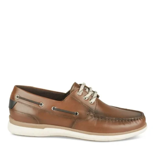 Chaussures Bateau MARRON Homme CUIR Motif Uni Lacets