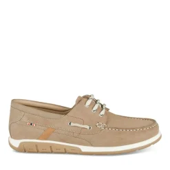 Chaussures Bateau TAUPE Homme CUIR Motif Uni A Enfiler