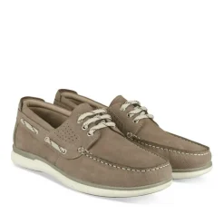Chaussures Bateau TAUPE Homme CUIR Motif Uni Lacets