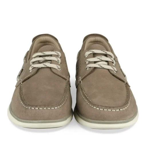 Chaussures Bateau TAUPE Homme CUIR Motif Uni Lacets