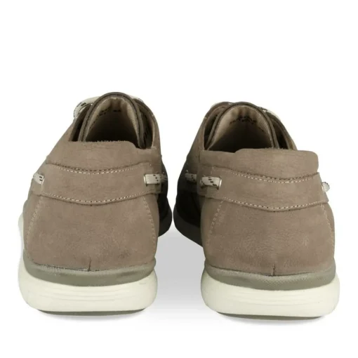 Chaussures Bateau TAUPE Homme CUIR Motif Uni Lacets