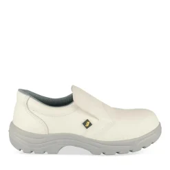 Chaussures De Sécurité BLANC Homme CUIR Motif Uni A Enfiler