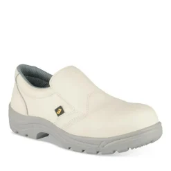 Chaussures De Sécurité BLANC Femme CUIR Motif Uni A Enfiler
