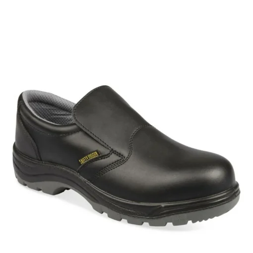 Chaussures De Sécurité NOIR Femme CUIR Motif Uni A Enfiler
