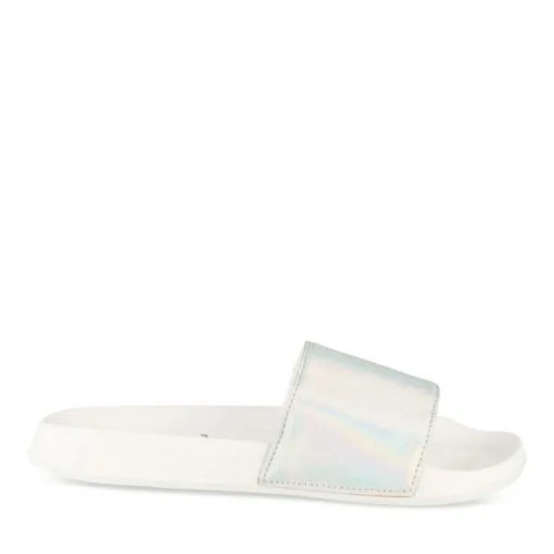 Claquettes ARGENT Femme Motif Uni A Enfiler