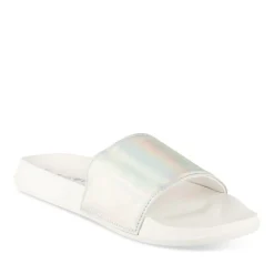 Claquettes ARGENT Femme Motif Uni A Enfiler