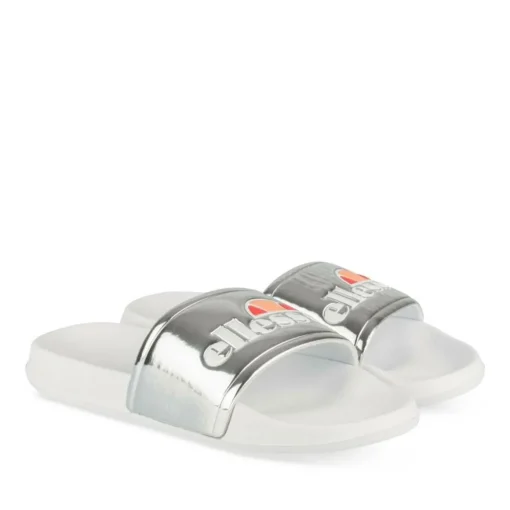 Claquettes ARGENT Femme Motif Uni A Enfiler