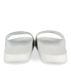 Claquettes ARGENT Femme Motif Uni A Enfiler
