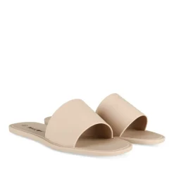 Claquettes BEIGE Femme Motif Uni A Enfiler