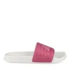 Claquettes BLANC Femme Motif Paillettes A Enfiler