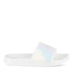 Claquettes BLANC Femme Motif Uni A Enfiler