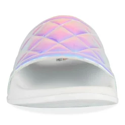 Claquettes BLANC Femme Motif Iridescent A Enfiler