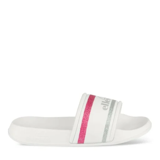 Claquettes BLANC Fille Motif Uni A Enfiler