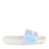 Claquettes BLANC Fille Motif Iridescent A Enfiler
