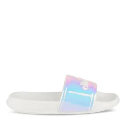 Claquettes BLANC Fille Motif Iridescent A Enfiler