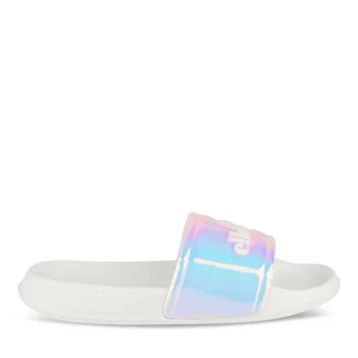Claquettes BLANC Fille Motif Iridescent A Enfiler